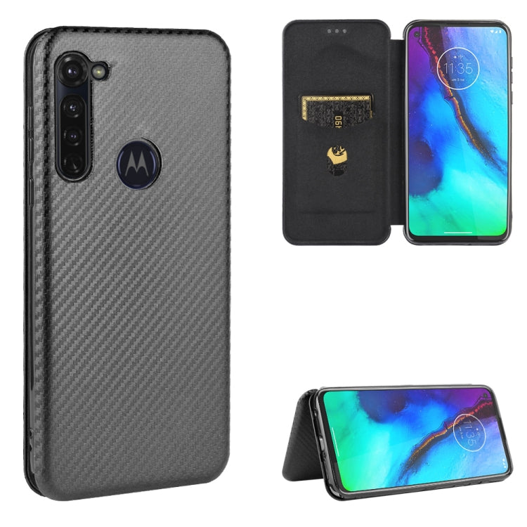 For Motorola Moto G Pro Carbon Fiber Texture Horizontal Flip TPU + PC + PU Leather Case with Rope & Card Slot