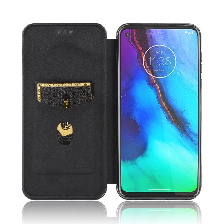 For Motorola Moto G Pro Carbon Fiber Texture Horizontal Flip TPU + PC + PU Leather Case with Rope & Card Slot