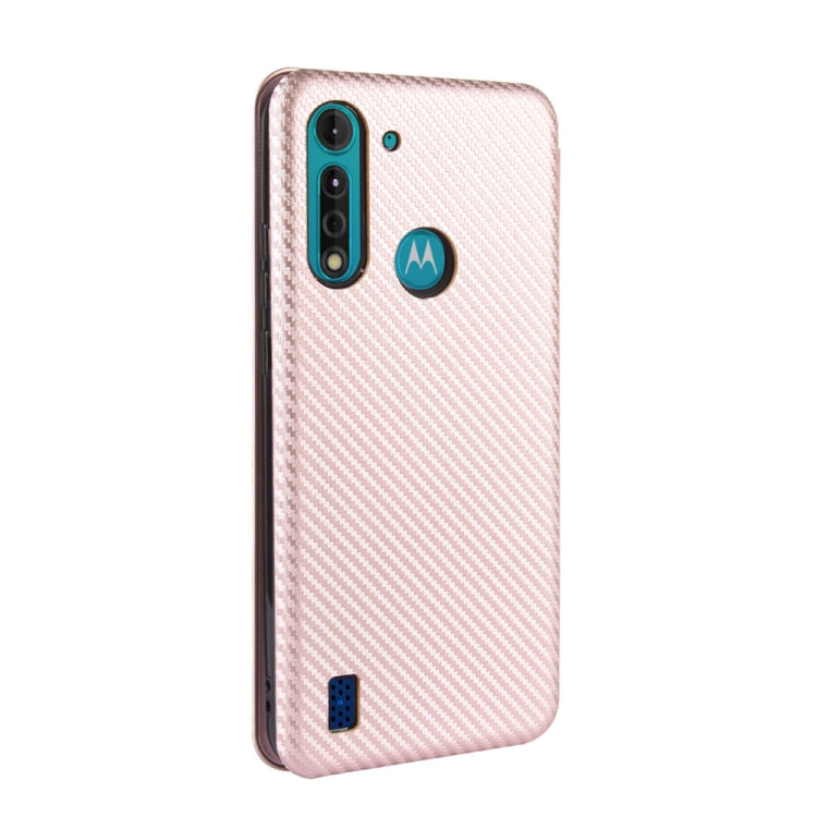 For Motorola Moto G8 Power Lite Carbon Fiber Texture Horizontal Flip TPU + PC + PU Leather Case with Rope & Card Slot