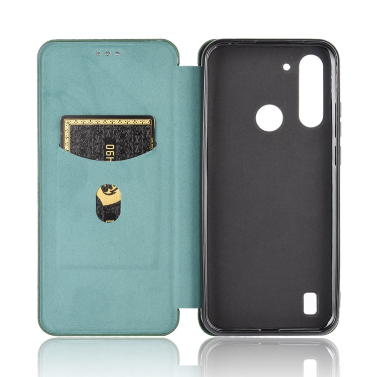 For Motorola Moto G8 Power Lite Carbon Fiber Texture Horizontal Flip TPU + PC + PU Leather Case with Rope & Card Slot