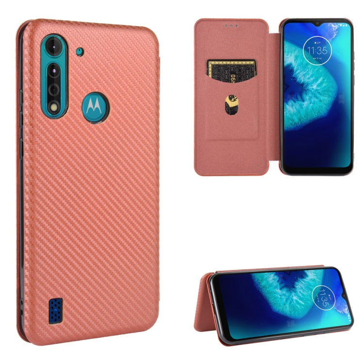 For Motorola Moto G8 Power Lite Carbon Fiber Texture Horizontal Flip TPU + PC + PU Leather Case with Rope & Card Slot