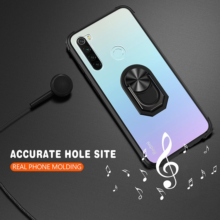 For Xiaomi Redmi Note 8 Shockproof Transparent TPU + Acrylic Protective Case with Ring Holder