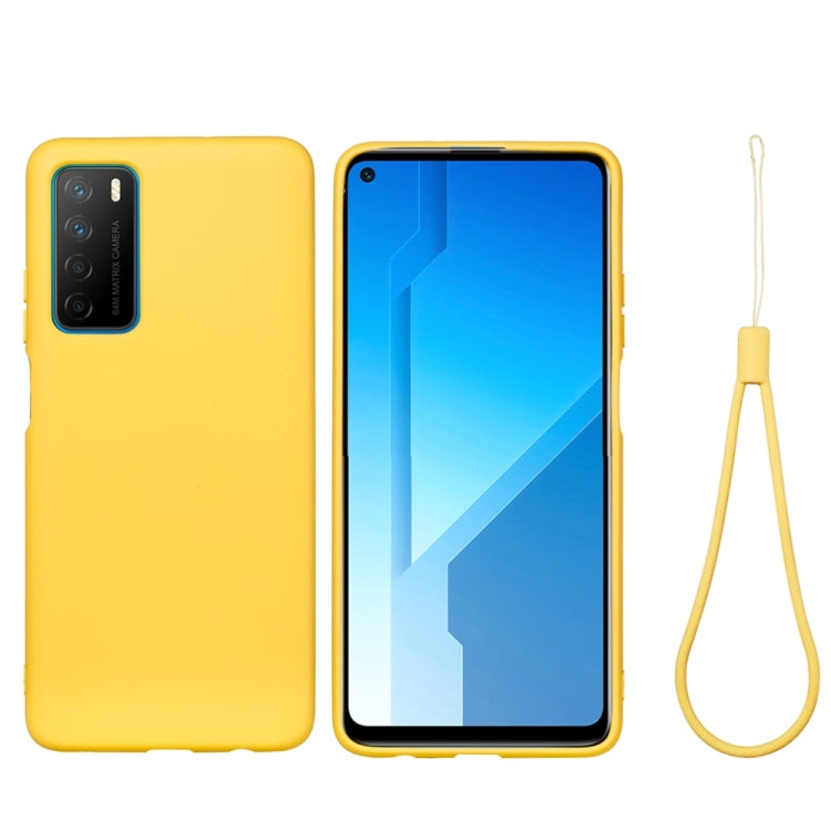 For Huawei Honor Play 4 Pure Color Liquid Silicone Shockproof Full Coverage Case