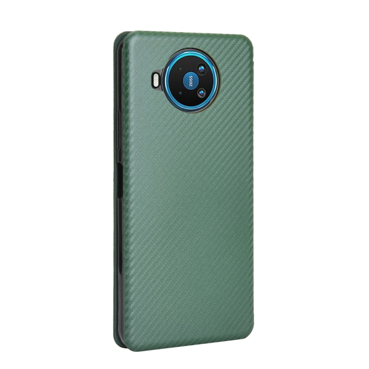 For Nokia 8.3 5G Carbon Fiber Texture Horizontal Flip TPU + PC + PU Leather Case with Card Slot