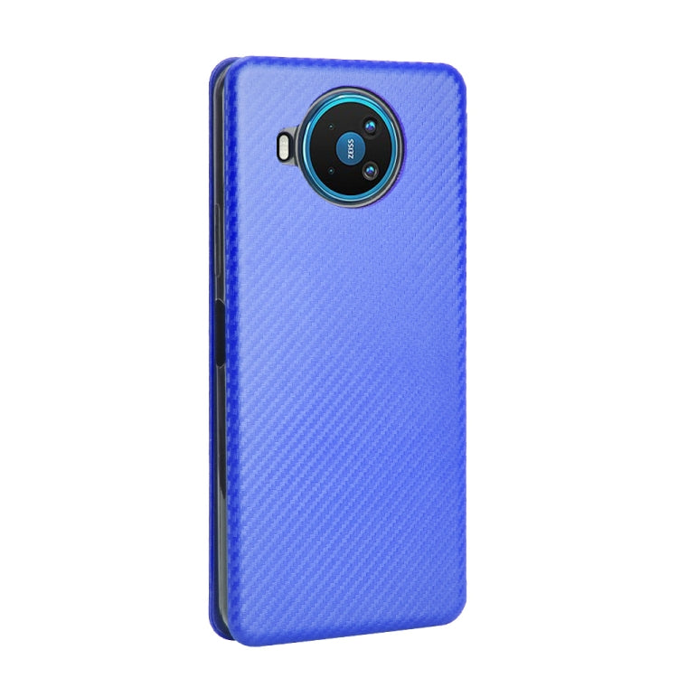 For Nokia 8.3 5G Carbon Fiber Texture Horizontal Flip TPU + PC + PU Leather Case with Card Slot