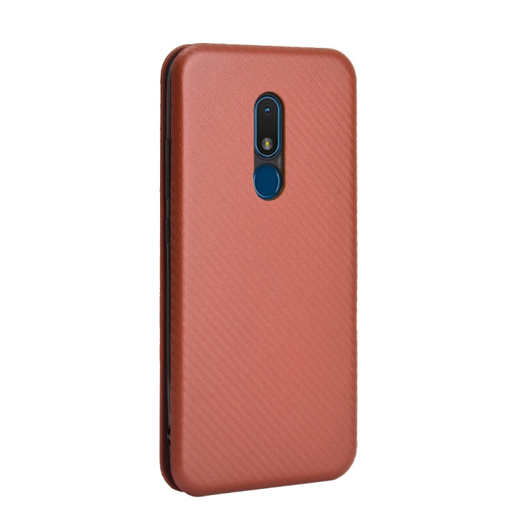 For Nokia C3 Carbon Fiber Texture Horizontal Flip TPU + PC + PU Leather Case with Card Slot