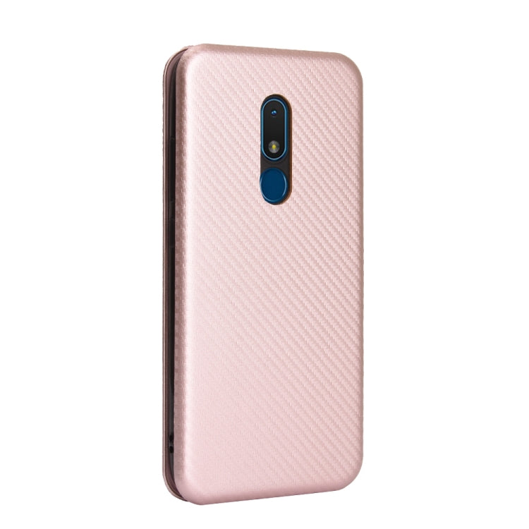 For Nokia C3 Carbon Fiber Texture Horizontal Flip TPU + PC + PU Leather Case with Card Slot