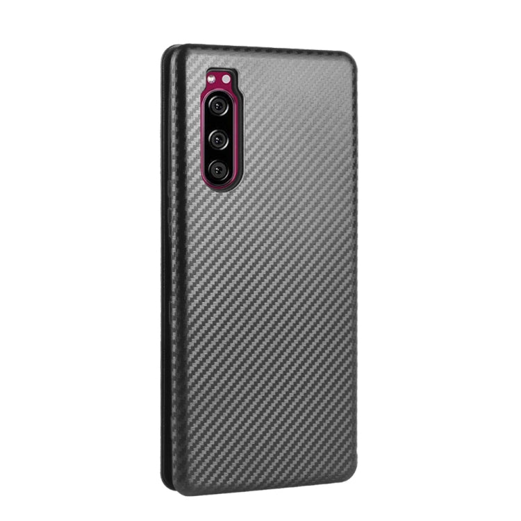 For Sony Xperia 5 ll Carbon Fiber Texture Horizontal Flip TPU + PC + PU Leather Case with Card Slot
