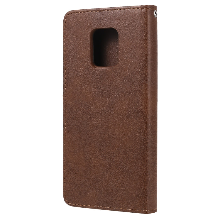 For Xiaomi Redmi 10X 5G / 10X Pro 5G 2 in 1 Solid Color Detachable PU Leather Case with Card Slots & Magnetic Holder & Photo Frame & Wallet & Strap