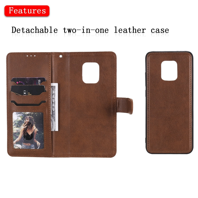 For Xiaomi Redmi 10X 5G / 10X Pro 5G 2 in 1 Solid Color Detachable PU Leather Case with Card Slots & Magnetic Holder & Photo Frame & Wallet & Strap