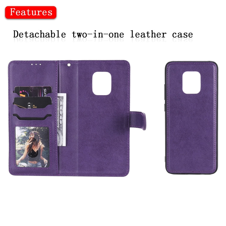 For Xiaomi Redmi 10X 5G / 10X Pro 5G 2 in 1 Solid Color Detachable PU Leather Case with Card Slots & Magnetic Holder & Photo Frame & Wallet & Strap