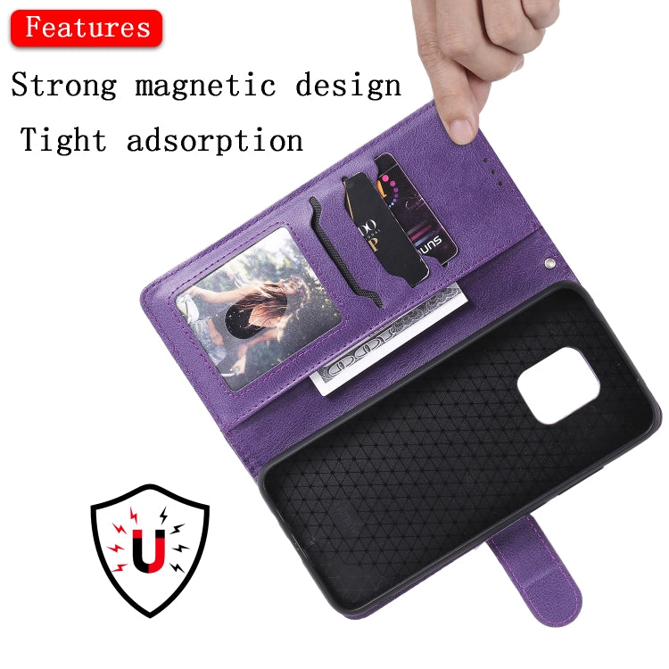 For Xiaomi Redmi 10X 5G / 10X Pro 5G 2 in 1 Solid Color Detachable PU Leather Case with Card Slots & Magnetic Holder & Photo Frame & Wallet & Strap