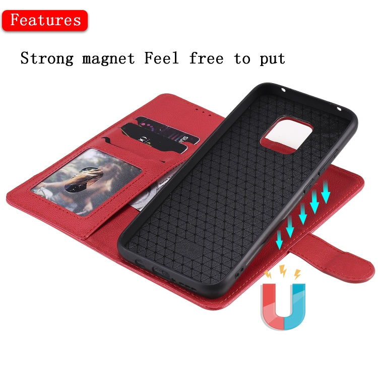 For Xiaomi Redmi 10X 5G / 10X Pro 5G 2 in 1 Solid Color Detachable PU Leather Case with Card Slots & Magnetic Holder & Photo Frame & Wallet & Strap