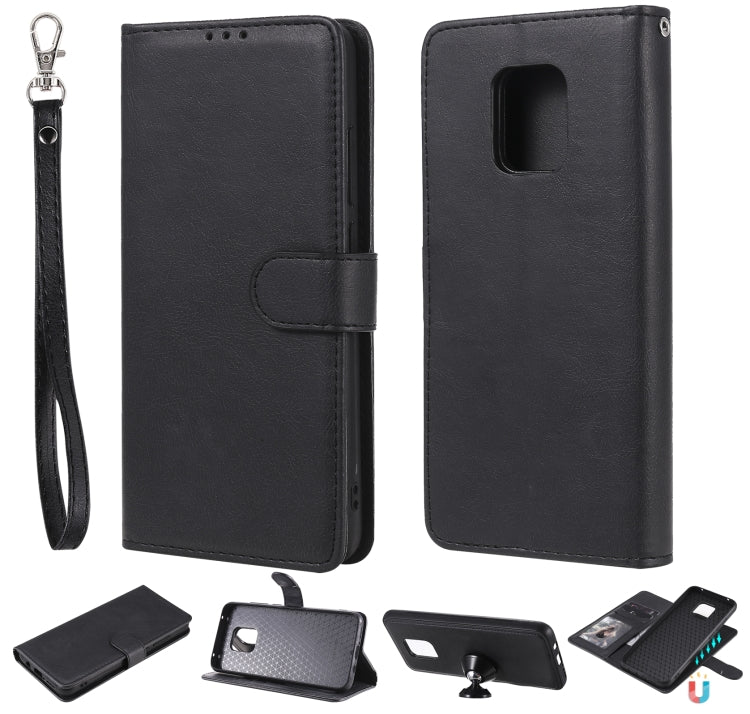 For Xiaomi Redmi 10X 5G / 10X Pro 5G 2 in 1 Solid Color Detachable PU Leather Case with Card Slots & Magnetic Holder & Photo Frame & Wallet & Strap