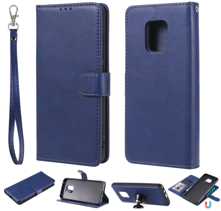 For Xiaomi Redmi 10X 5G / 10X Pro 5G 2 in 1 Solid Color Detachable PU Leather Case with Card Slots & Magnetic Holder & Photo Frame & Wallet & Strap