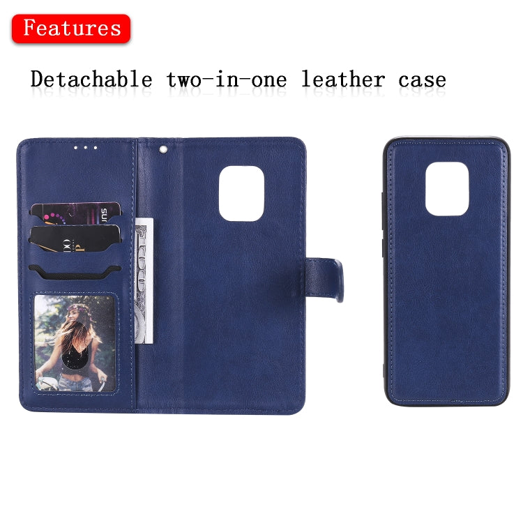 For Xiaomi Redmi 10X 5G / 10X Pro 5G 2 in 1 Solid Color Detachable PU Leather Case with Card Slots & Magnetic Holder & Photo Frame & Wallet & Strap