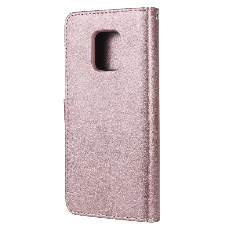For Xiaomi Redmi 10X 5G / 10X Pro 5G 2 in 1 Solid Color Detachable PU Leather Case with Card Slots & Magnetic Holder & Photo Frame & Wallet & Strap