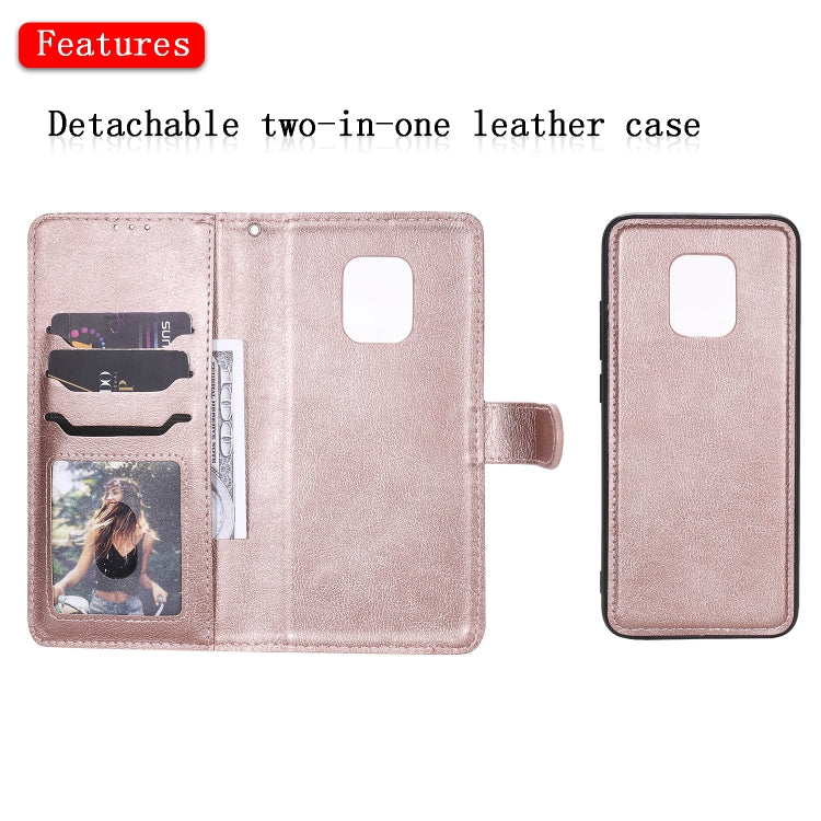 For Xiaomi Redmi 10X 5G / 10X Pro 5G 2 in 1 Solid Color Detachable PU Leather Case with Card Slots & Magnetic Holder & Photo Frame & Wallet & Strap