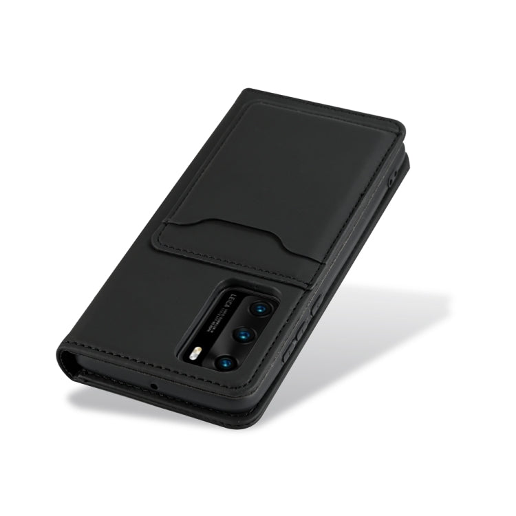 For Huawei P40 Strong Magnetism Liquid Feel Horizontal Flip Leather Case with Holder & Card Slots & Wallet