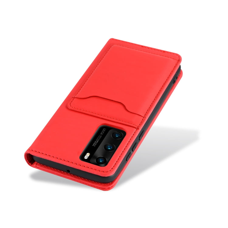For Huawei P40 Strong Magnetism Liquid Feel Horizontal Flip Leather Case with Holder & Card Slots & Wallet