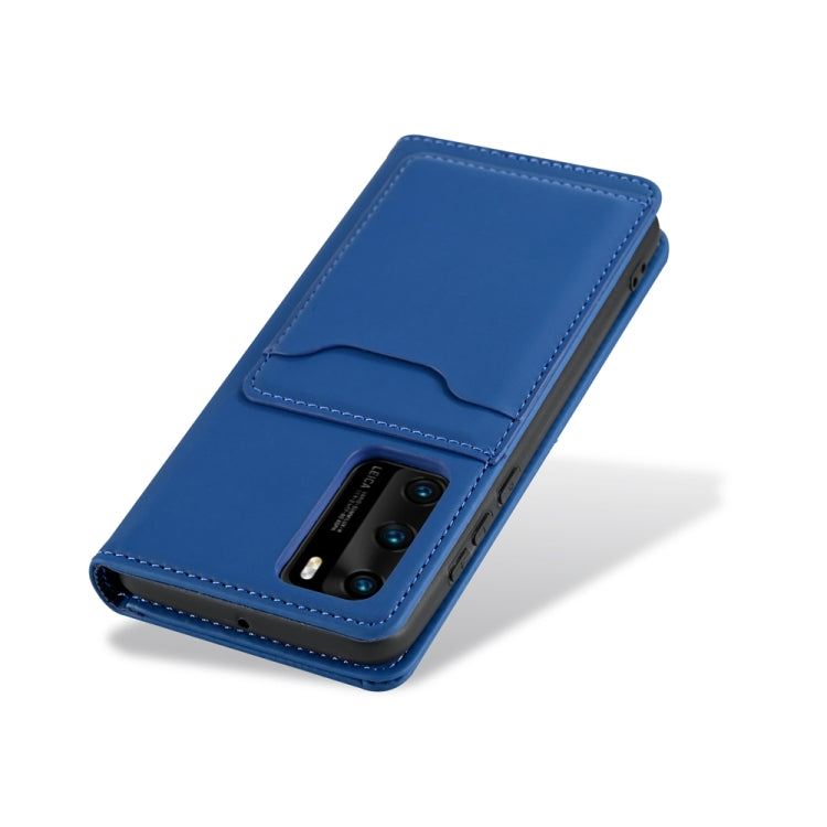 For Huawei P40 Strong Magnetism Liquid Feel Horizontal Flip Leather Case with Holder & Card Slots & Wallet