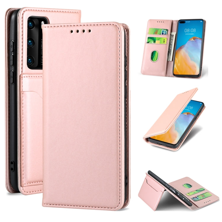 For Huawei P40 Strong Magnetism Liquid Feel Horizontal Flip Leather Case with Holder & Card Slots & Wallet