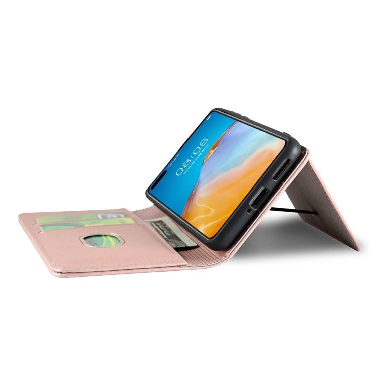 For Huawei P40 Strong Magnetism Liquid Feel Horizontal Flip Leather Case with Holder & Card Slots & Wallet