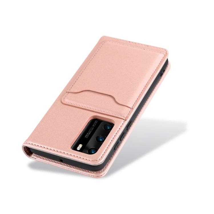 For Huawei P40 Strong Magnetism Liquid Feel Horizontal Flip Leather Case with Holder & Card Slots & Wallet