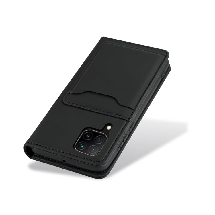 For Huawei P40 Lite Strong Magnetism Liquid Feel Horizontal Flip Leather Case with Holder & Card Slots & Wallet