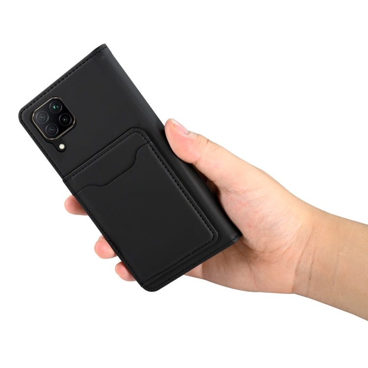 For Huawei P40 Lite Strong Magnetism Liquid Feel Horizontal Flip Leather Case with Holder & Card Slots & Wallet