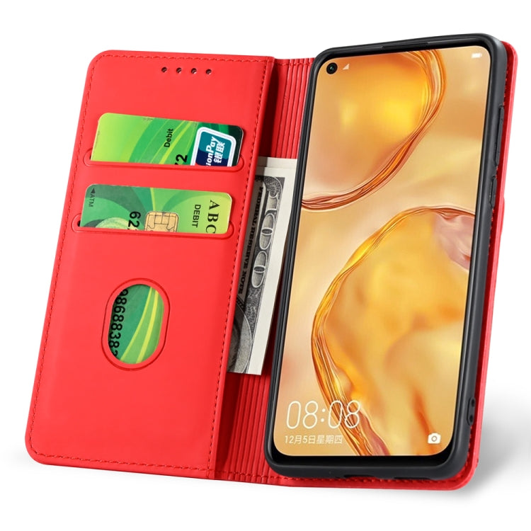For Huawei P40 Lite Strong Magnetism Liquid Feel Horizontal Flip Leather Case with Holder & Card Slots & Wallet