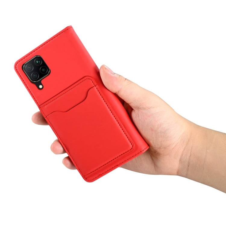 For Huawei P40 Lite Strong Magnetism Liquid Feel Horizontal Flip Leather Case with Holder & Card Slots & Wallet