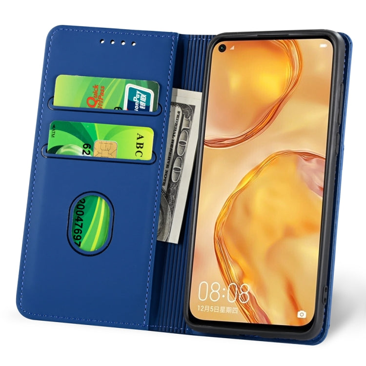For Huawei P40 Lite Strong Magnetism Liquid Feel Horizontal Flip Leather Case with Holder & Card Slots & Wallet