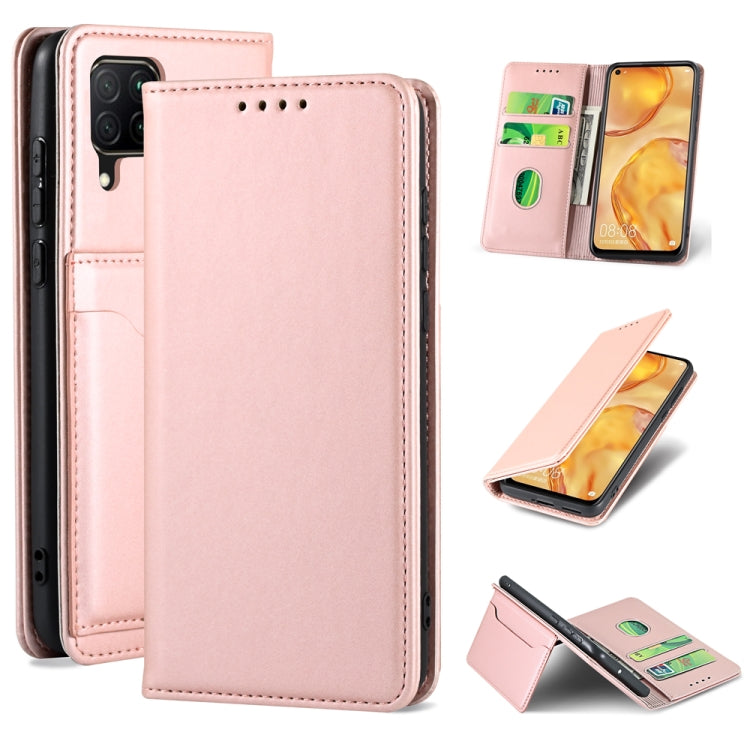 For Huawei P40 Lite Strong Magnetism Liquid Feel Horizontal Flip Leather Case with Holder & Card Slots & Wallet