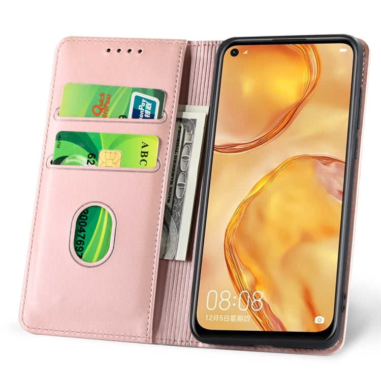 For Huawei P40 Lite Strong Magnetism Liquid Feel Horizontal Flip Leather Case with Holder & Card Slots & Wallet