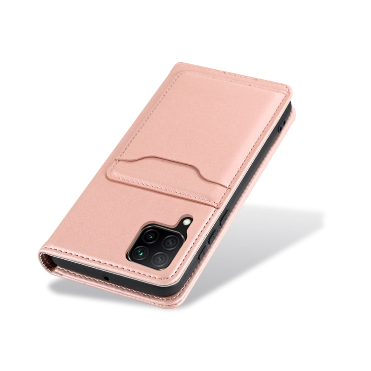 For Huawei P40 Lite Strong Magnetism Liquid Feel Horizontal Flip Leather Case with Holder & Card Slots & Wallet