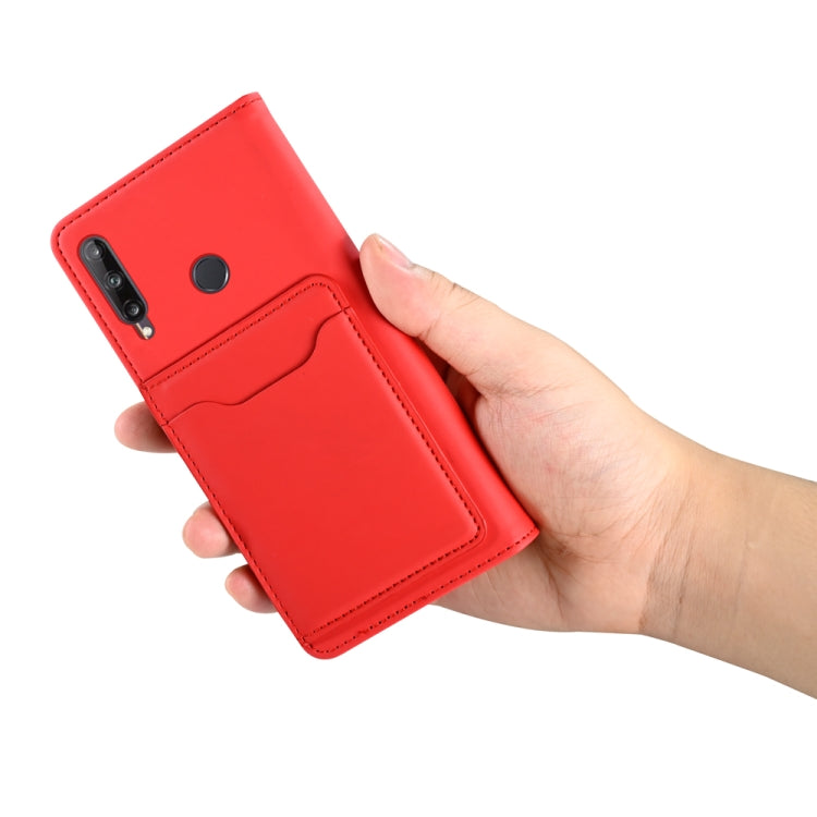 For Huawei Y7p Strong Magnetism Liquid Feel Horizontal Flip Leather Case with Holder & Card Slots & Wallet