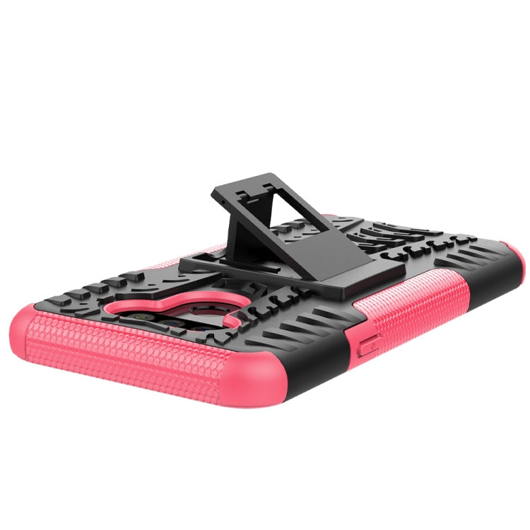 For LG Harmony 4 Tire Texture Shockproof TPU + PC Protective Case with Holder