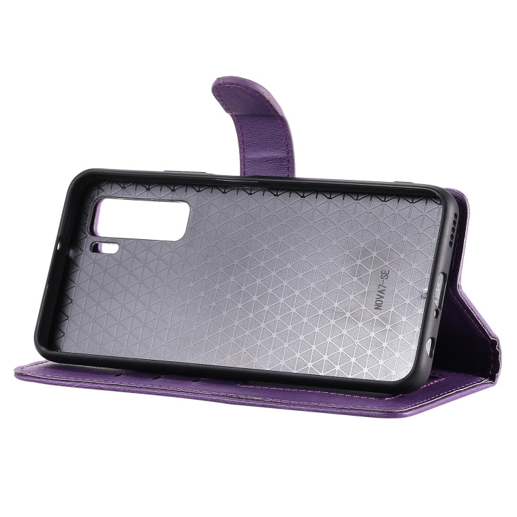 For Huawei Nova 7 SE 2 in 1 Solid Color Detachable PU Leather Case with Card Slots & Magnetic Holder & Photo Frame & Wallet & Strap