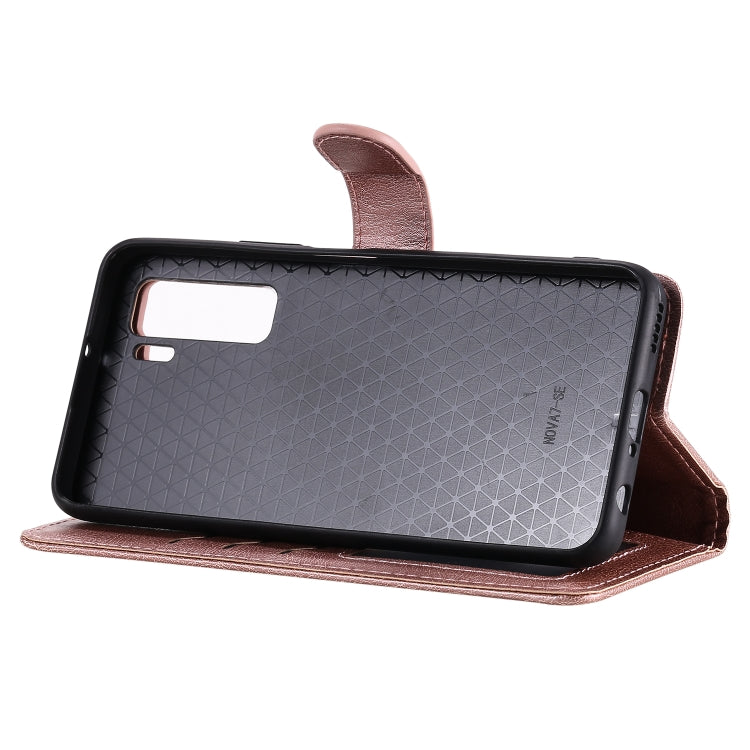 For Huawei Nova 7 SE 2 in 1 Solid Color Detachable PU Leather Case with Card Slots & Magnetic Holder & Photo Frame & Wallet & Strap