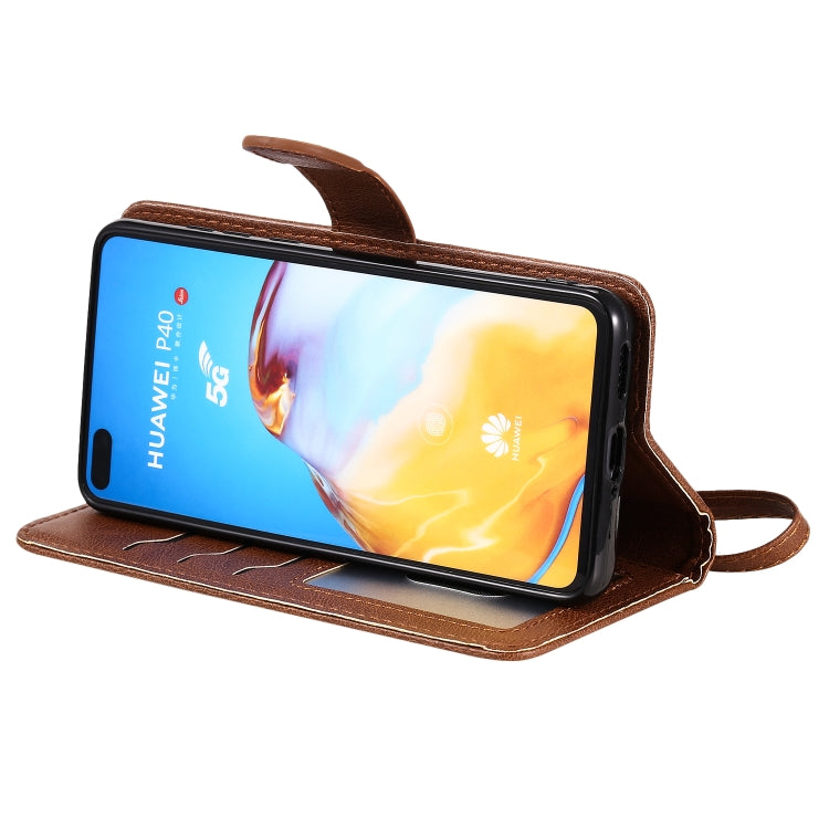 For Huawei P40 2 in 1 Solid Color Detachable PU Leather Case with Card Slots & Magnetic Holder & Photo Frame & Wallet & Strap