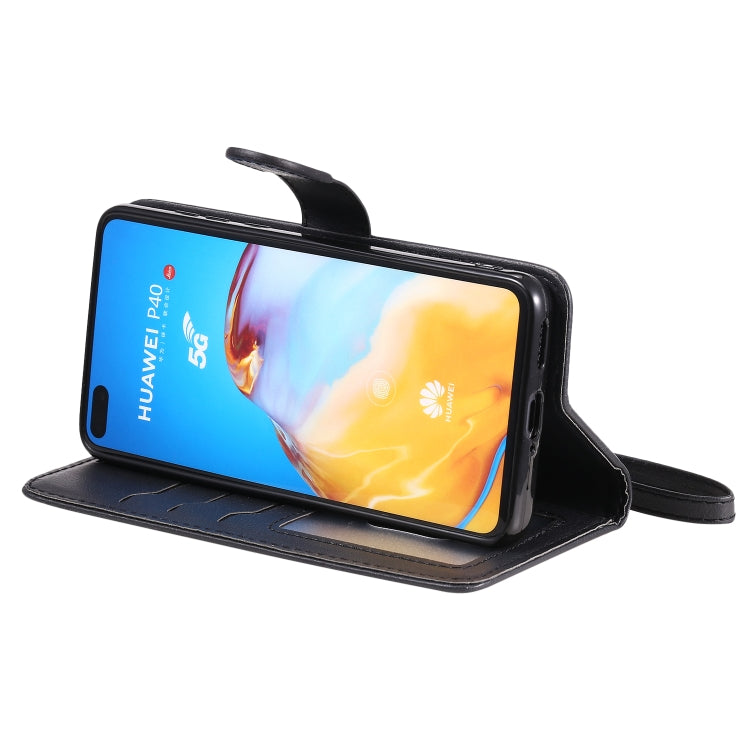 For Huawei P40 2 in 1 Solid Color Detachable PU Leather Case with Card Slots & Magnetic Holder & Photo Frame & Wallet & Strap