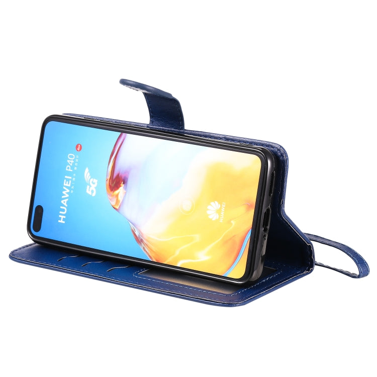 For Huawei P40 2 in 1 Solid Color Detachable PU Leather Case with Card Slots & Magnetic Holder & Photo Frame & Wallet & Strap