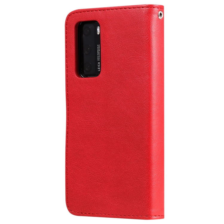 For Huawei P40 2 in 1 Solid Color Detachable PU Leather Case with Card Slots & Magnetic Holder & Photo Frame & Wallet & Strap