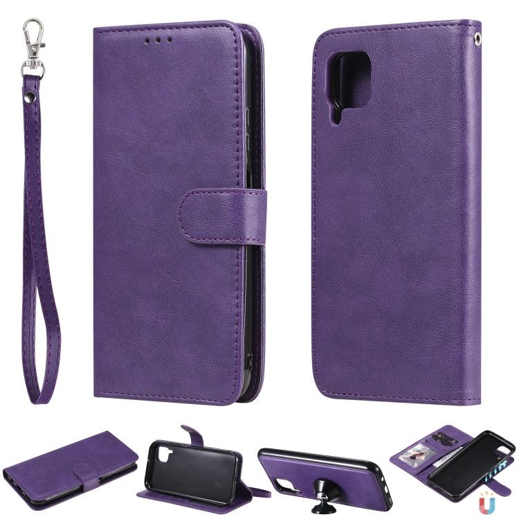 For Huawei P40 Pro 2 in 1 Solid Color Detachable PU Leather Case with Card Slots & Magnetic Holder & Photo Frame & Wallet & Strap