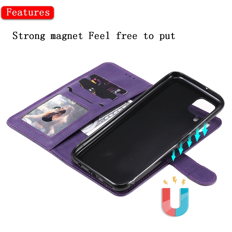 For Huawei P40 Pro 2 in 1 Solid Color Detachable PU Leather Case with Card Slots & Magnetic Holder & Photo Frame & Wallet & Strap
