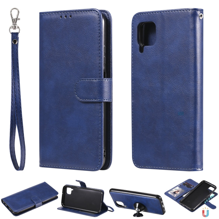 For Huawei P40 Pro 2 in 1 Solid Color Detachable PU Leather Case with Card Slots & Magnetic Holder & Photo Frame & Wallet & Strap