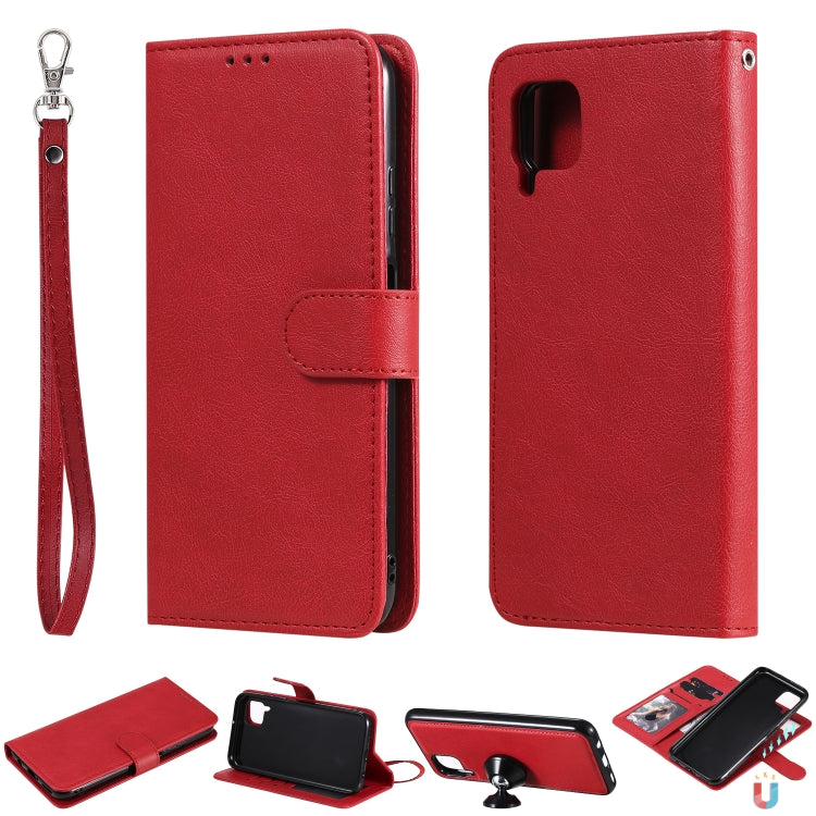 For Huawei P40 Pro 2 in 1 Solid Color Detachable PU Leather Case with Card Slots & Magnetic Holder & Photo Frame & Wallet & Strap