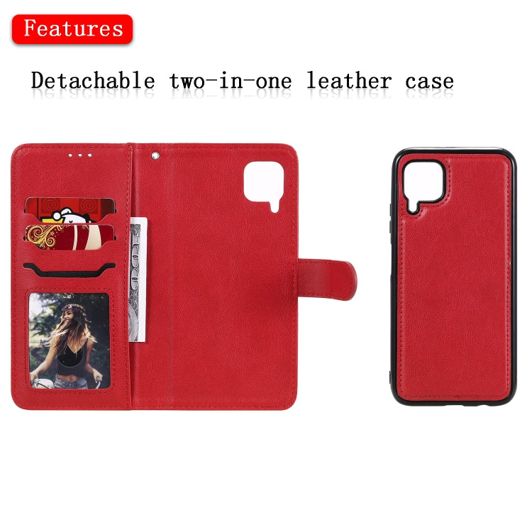 For Huawei P40 Pro 2 in 1 Solid Color Detachable PU Leather Case with Card Slots & Magnetic Holder & Photo Frame & Wallet & Strap