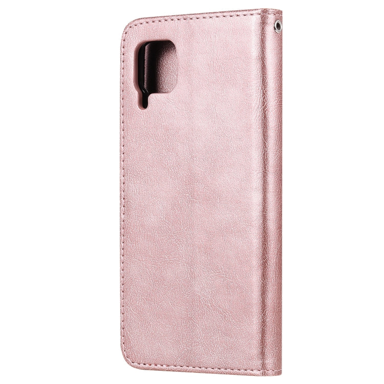 For Huawei P40 Pro 2 in 1 Solid Color Detachable PU Leather Case with Card Slots & Magnetic Holder & Photo Frame & Wallet & Strap